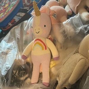 Colorful Knit Unicorn Plush Toy